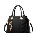 Solid Lady's Purse Leather Tote Bag