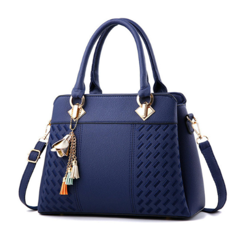 Solid Lady's Purse Leather Tote Bag